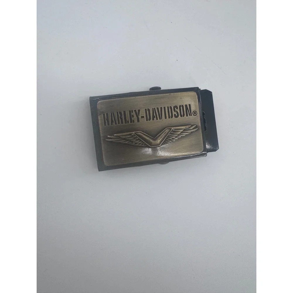 Harley-Davidson Belt Buckle Winged Logo Flip Top Clamp Classic Rectangle‎